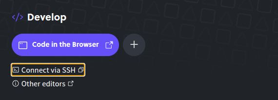 Connecting to a development environment via SSH