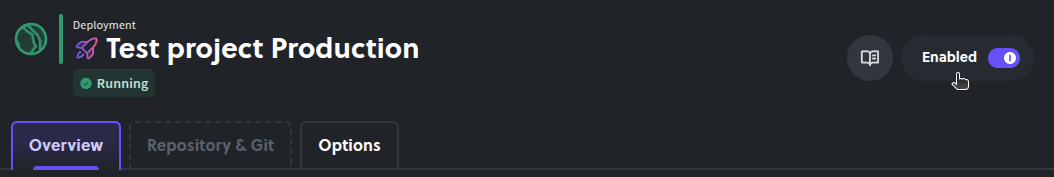 Disabling a deployment
