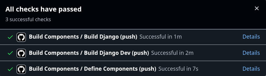 GitHub Action results