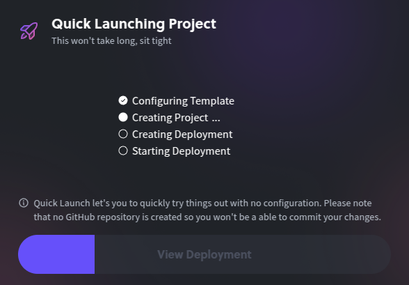 Quick launch loading