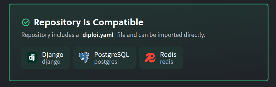 Importing a project built with Diploi