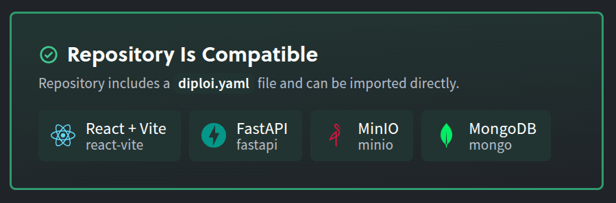 Additional example importing an app built with Diploi