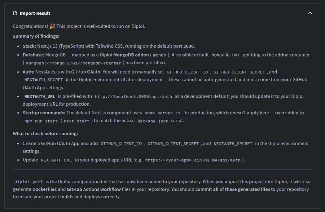 Successful import and next steps